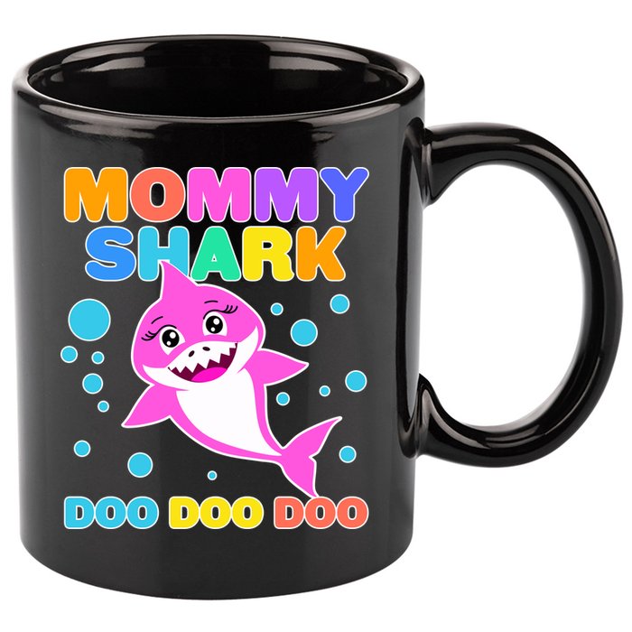 Scary Mommy Shark Doo Doo Doo Halloween 11oz C Handle Ceramic Mug