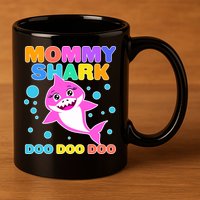 Scary Mommy Shark Doo Doo Doo Halloween 11oz C Handle Ceramic Mug