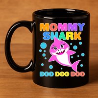 Scary Mommy Shark Doo Doo Doo Halloween 11oz C Handle Ceramic Mug