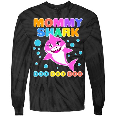 Scary Mommy Shark Doo Doo Doo Halloween Tie-Dye Long Sleeve Shirt