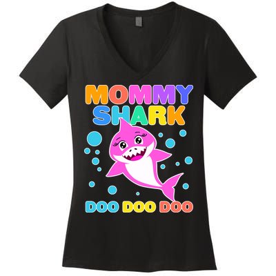 Scary Mommy Shark Doo Doo Doo Halloween Women's V-Neck T-Shirt