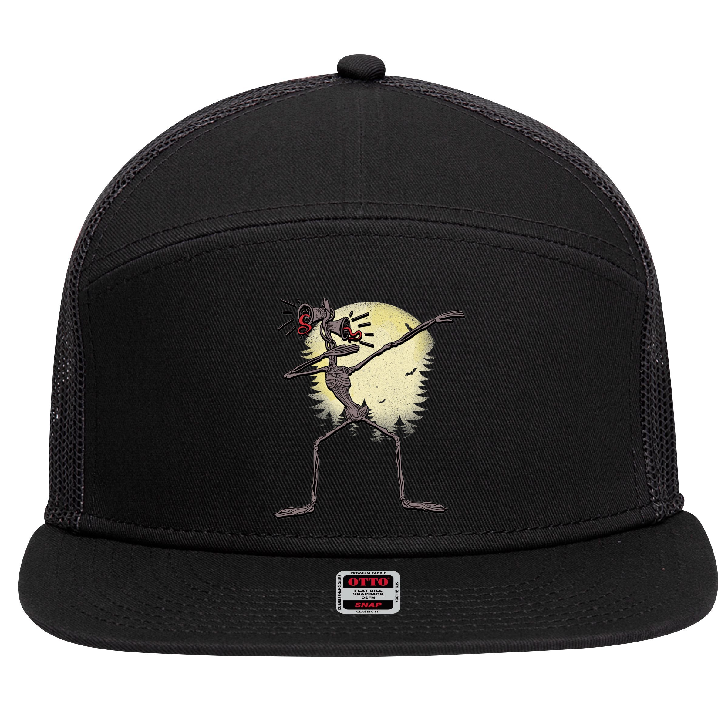 Scary Siren Head Monster Dabbing 7 Panel Mesh Trucker Snapback Hat