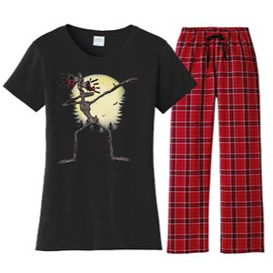 Scary Siren Head Monster Dabbing Women's Flannel Pajama Set