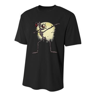 Scary Siren Head Monster Dabbing Youth Performance Sprint T-Shirt