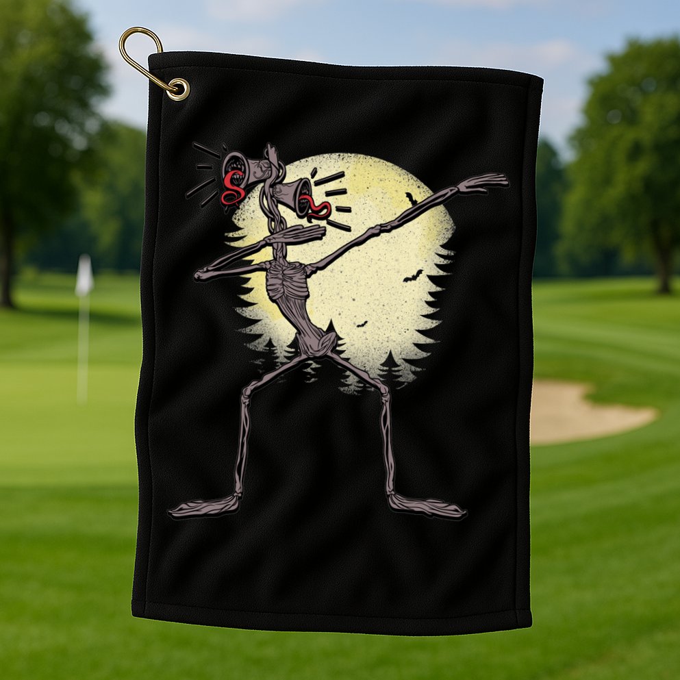 Scary Siren Head Monster Dabbing Golf Towel