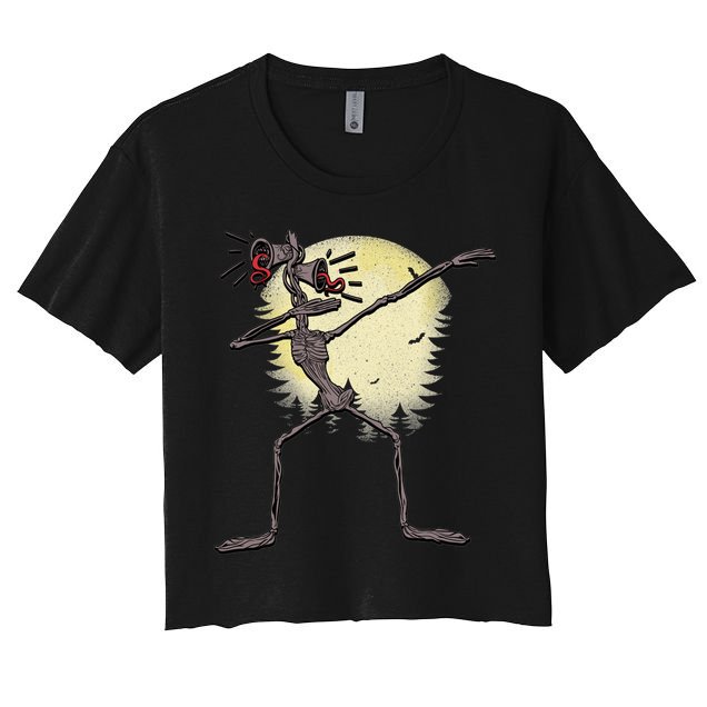Scary Siren Head Monster Dabbing Crop Top