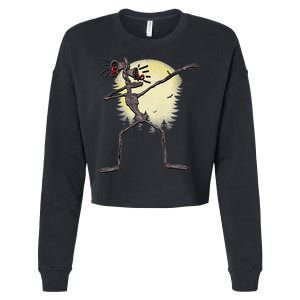 Scary Siren Head Monster Dabbing Cropped Pullover Crew