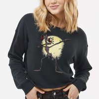 Scary Siren Head Monster Dabbing Cropped Pullover Crew