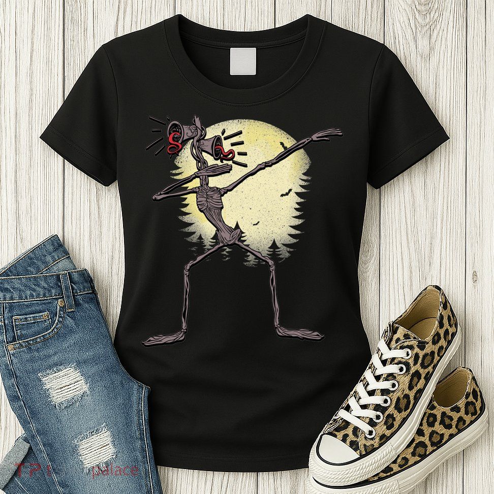 Scary Siren Head Monster Dabbing Womens T-Shirt