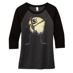 Scary Siren Head Monster Dabbing Women's Tri-Blend 3/4-Sleeve Raglan Shirt