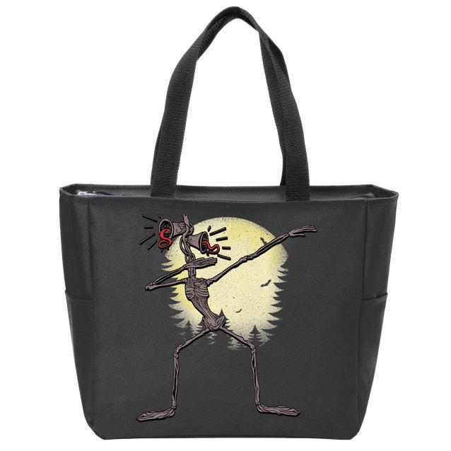 Scary Siren Head Monster Dabbing Zip Tote Bag