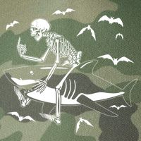 Scary Skeleton Riding Shark Legacy Tie Dye Trucker Hat