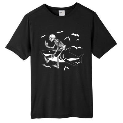 Scary Skeleton Riding Shark Tall Fusion ChromaSoft Performance T-Shirt