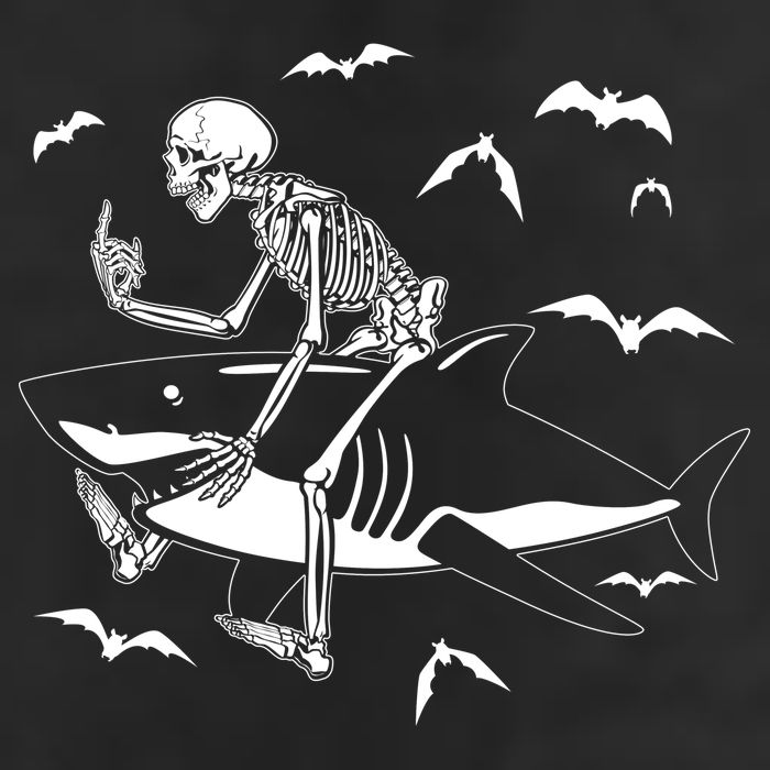 Scary Skeleton Riding Shark 15oz Campfire Ceramic Mug