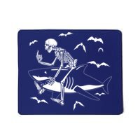 Scary Skeleton Riding Shark Mousepad