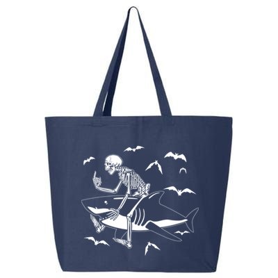 Scary Skeleton Riding Shark 25L Jumbo Tote