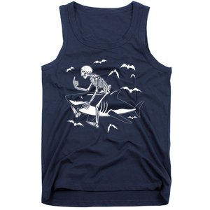 Scary Skeleton Riding Shark Tank Top