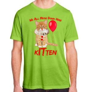 Scary We All Meow Down Here Clown Cat Kitten Adult ChromaSoft Performance T-Shirt