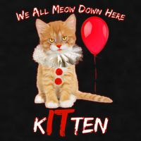 Scary We All Meow Down Here Clown Cat Kitten Ladies PosiCharge Tri-Blend Wicking Tank
