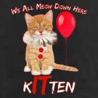 Scary We All Meow Down Here Clown Cat Kitten Cool Comfort Performance Bucket Hat