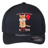 Scary We All Meow Down Here Clown Cat Kitten Flexfit Unipanel Trucker Cap