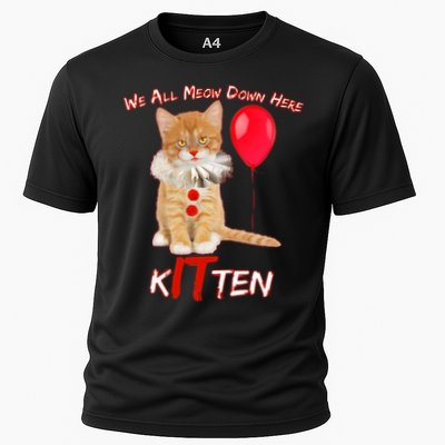 Scary We All Meow Down Here Clown Cat Kitten Performance Shirt