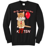 Scary We All Meow Down Here Clown Cat Kitten Sweatshirt