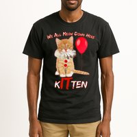 Scary We All Meow Down Here Clown Cat Kitten Tall T-Shirt