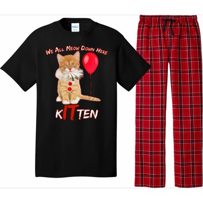 Scary We All Meow Down Here Clown Cat Kitten Pajama Set