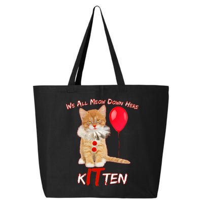 Scary We All Meow Down Here Clown Cat Kitten 25L Jumbo Tote