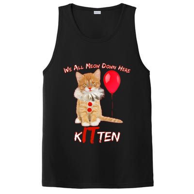 Scary We All Meow Down Here Clown Cat Kitten PosiCharge Competitor Tank