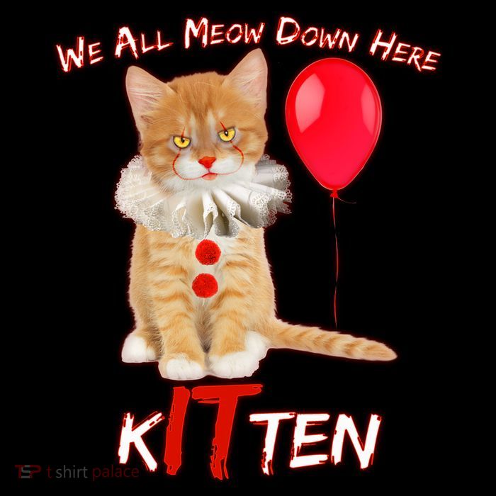 Scary We All Meow Down Here Clown Cat Kitten Toddler Sweatshirt