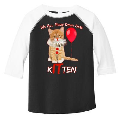 Scary We All Meow Down Here Clown Cat Kitten Toddler Fine Jersey T-Shirt