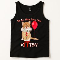 Scary We All Meow Down Here Clown Cat Kitten Tank Top