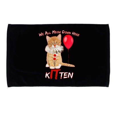 Scary We All Meow Down Here Clown Cat Kitten Microfiber Hand Towel