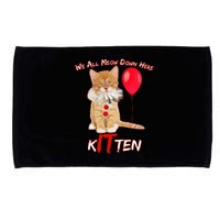 Scary We All Meow Down Here Clown Cat Kitten Microfiber Hand Towel