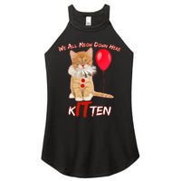 Scary We All Meow Down Here Clown Cat Kitten Women's Perfect Tri Rocker Tank