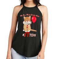 Scary We All Meow Down Here Clown Cat Kitten Women's Perfect Tri Rocker Tank