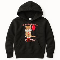 Scary We All Meow Down Here Clown Cat Kitten Kids Hoodie