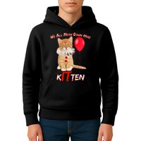 Scary We All Meow Down Here Clown Cat Kitten Kids Hoodie