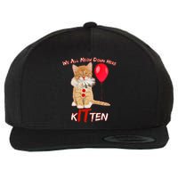 Scary We All Meow Down Here Clown Cat Kitten Wool Snapback Cap