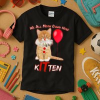 Scary We All Meow Down Here Clown Cat Kitten Kids T-Shirt