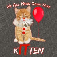 Scary We All Meow Down Here Clown Cat Kitten Cotton Canvas Backpack