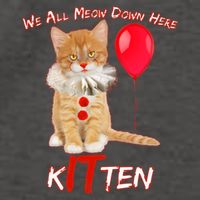 Scary We All Meow Down Here Clown Cat Kitten Vector Backpack