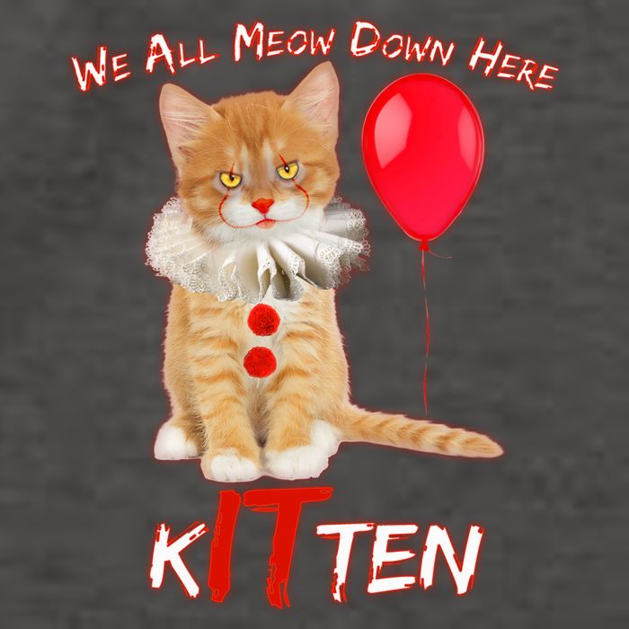 Scary We All Meow Down Here Clown Cat Kitten Vector Backpack
