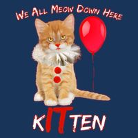 Scary We All Meow Down Here Clown Cat Kitten Infant Baby Jersey Bodysuit
