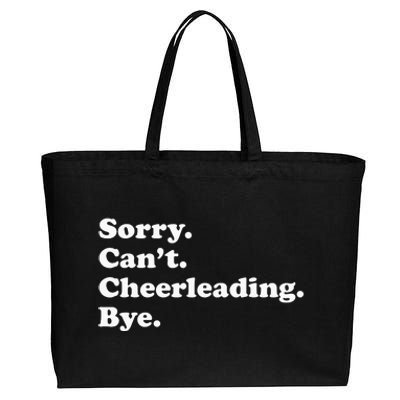 Sorry Can't Bye Funny Cheerleading mom Cotton Canvas Jumbo Tote