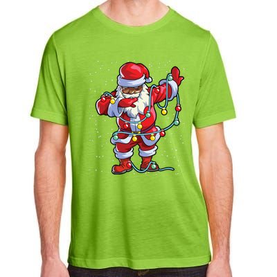 Santa Claus Black Christmas Afro African American Xmas Adult ChromaSoft Performance T-Shirt