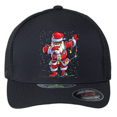 Santa Claus Black Christmas Afro African American Xmas Flexfit Unipanel Trucker Cap