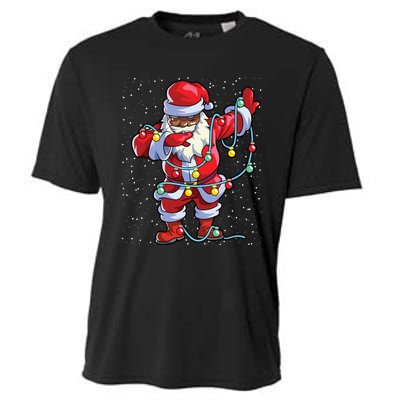 Santa Claus Black Christmas Afro African American Xmas Cooling Performance Crew T-Shirt